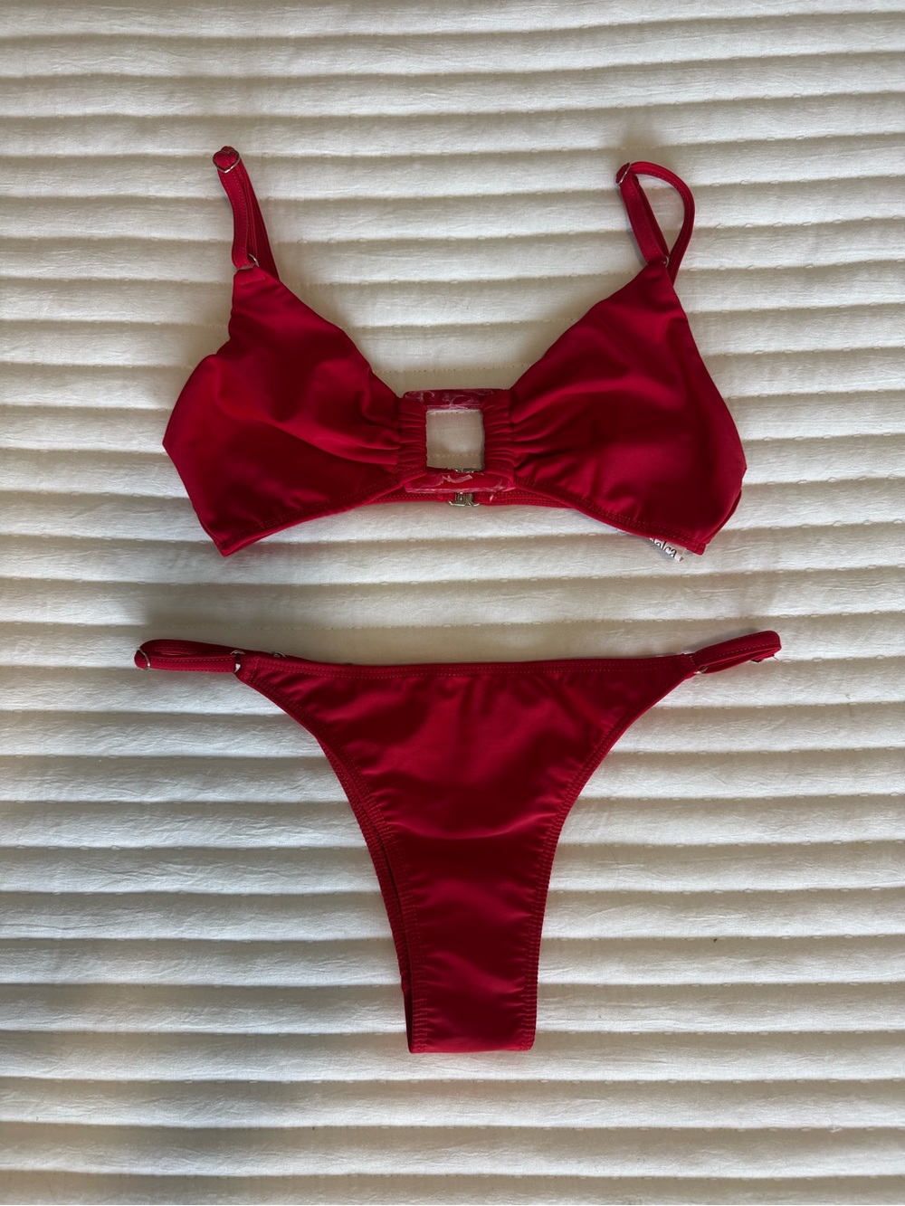 Women's Red Ring-Accent Bikini Set
